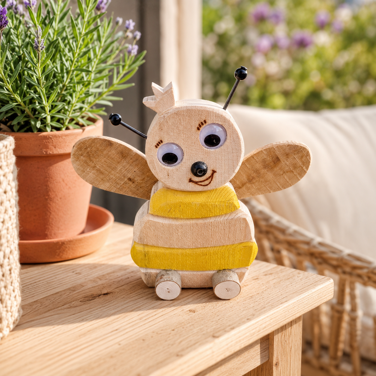 Deko Biene aus Holz – liebevolle Dekoration für Frühling & Sommer