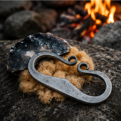 Feuerschläger Set mit Feuerstein & Zunder – traditioneller Feuerstarter