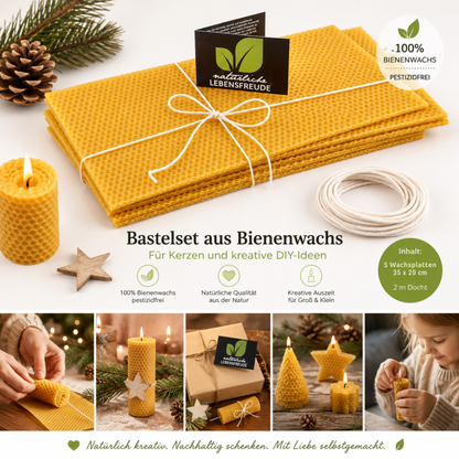 Bienenwachs Kerzen Bastelset | DIY Weihnachtsbasteln für Kinder
