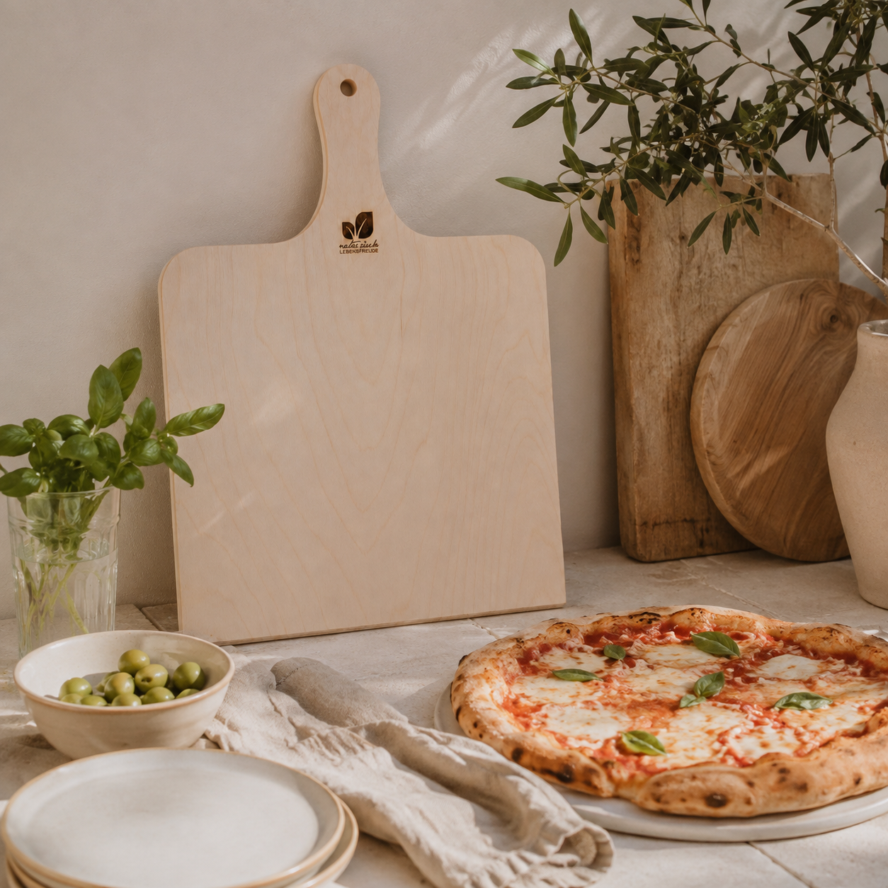 Pizzaschieber Holz 30 cm – für Pizza & Flammkuchen