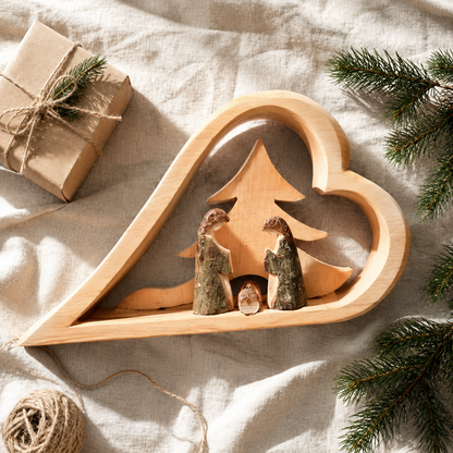 Weihnachtskrippe aus Holz groß – handgeschnitzt in Deutschland