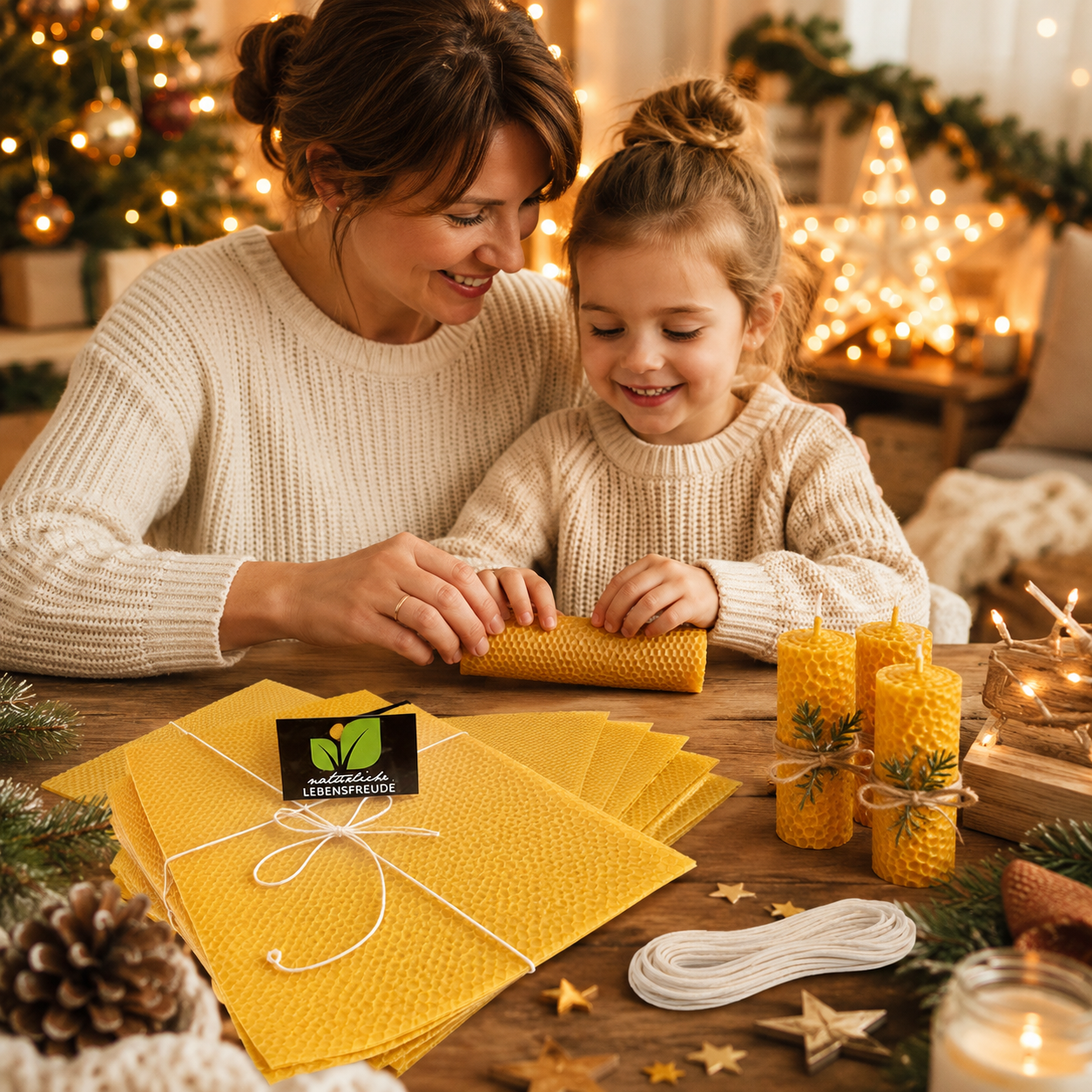 Bienenwachs Kerzen Bastelset | DIY Weihnachtsbasteln für Kinder